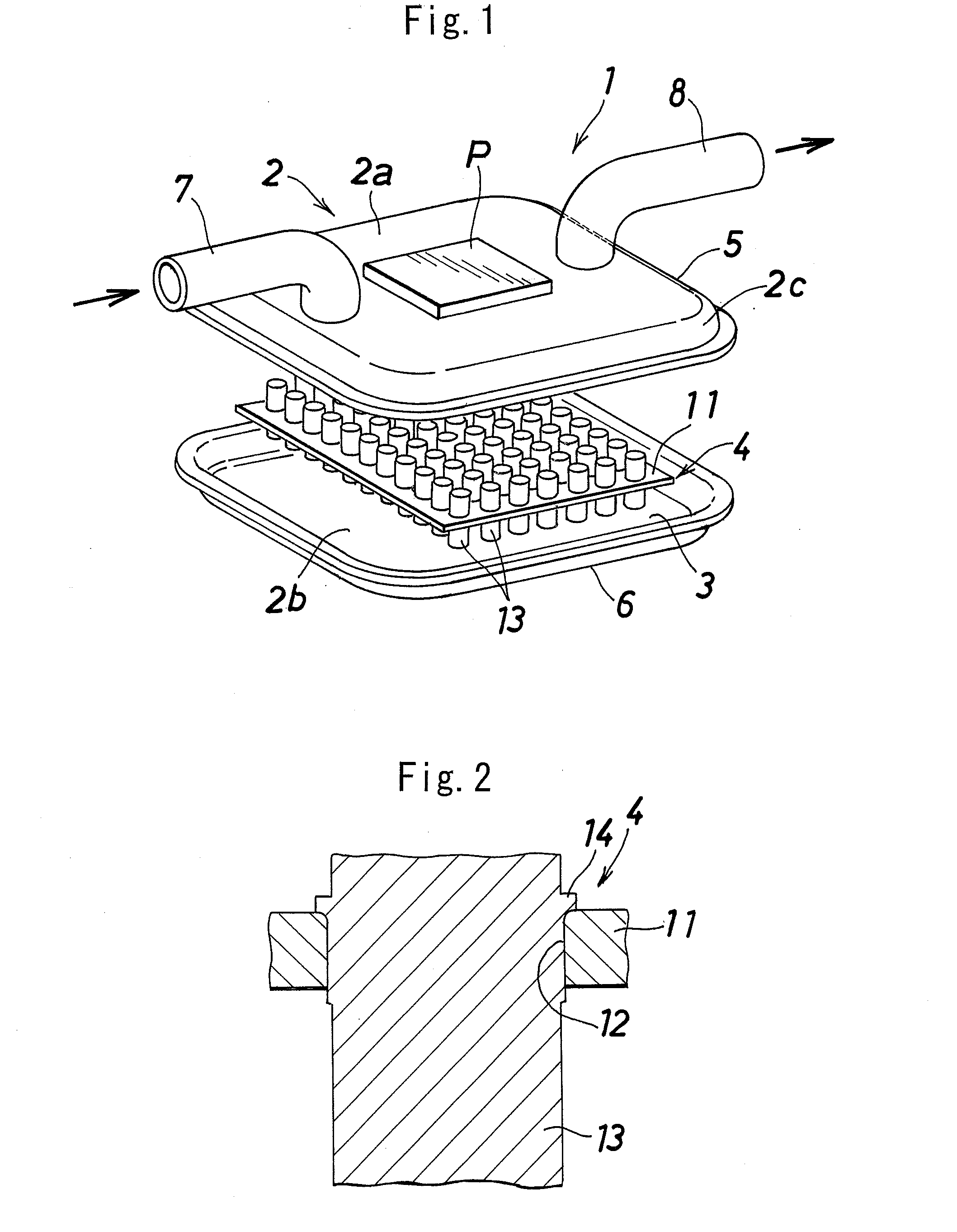 Liquid-cooled-type cooling device and manufacturing method for same