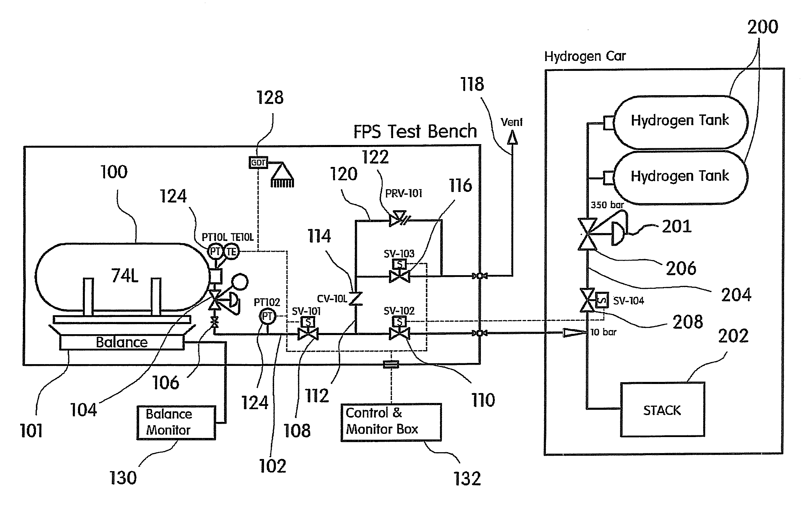 Fuel efficiency measuring system for fuel cell vehicle