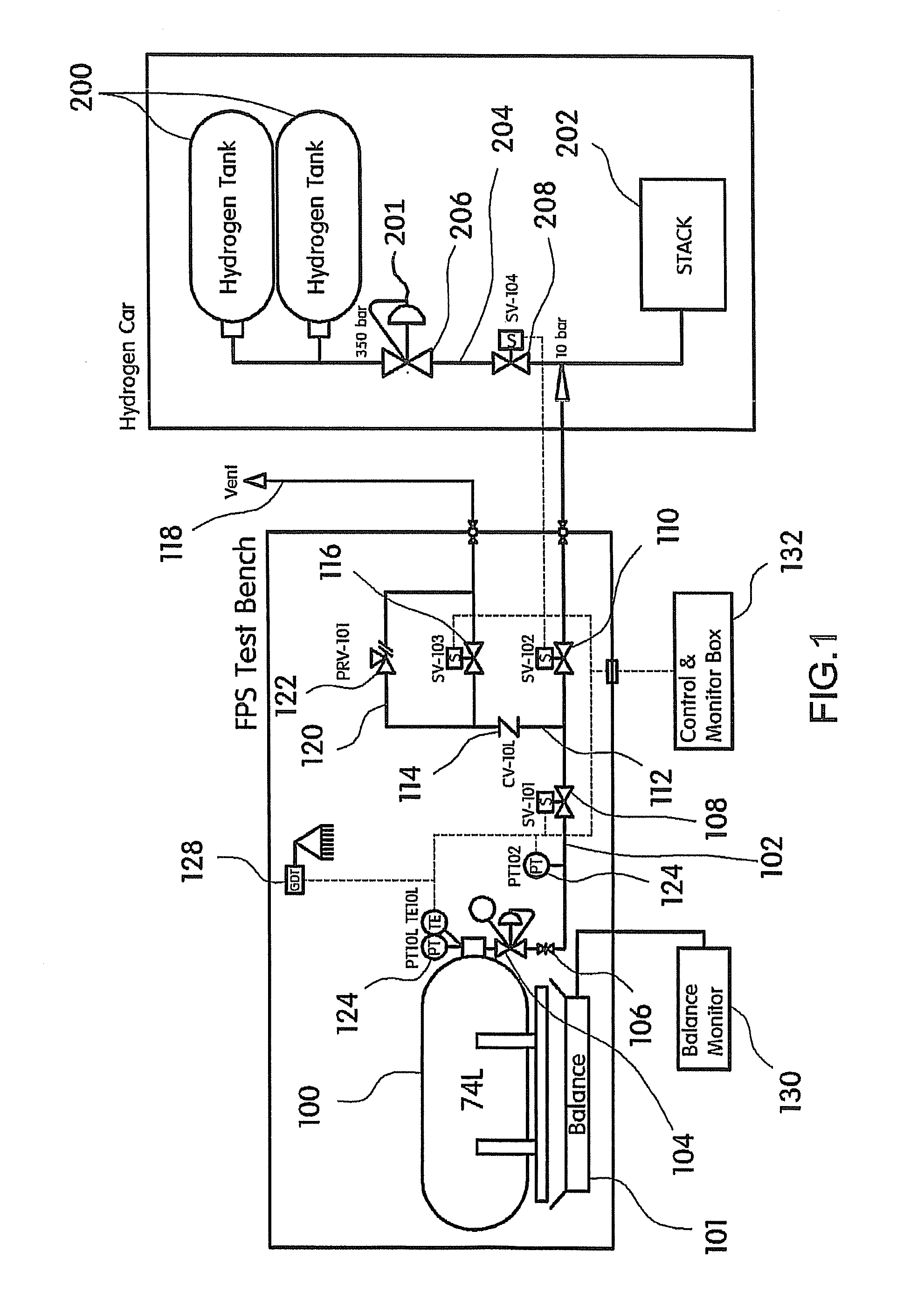 Fuel efficiency measuring system for fuel cell vehicle