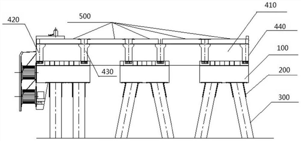 Installation type high-pile wharf structure and construction method