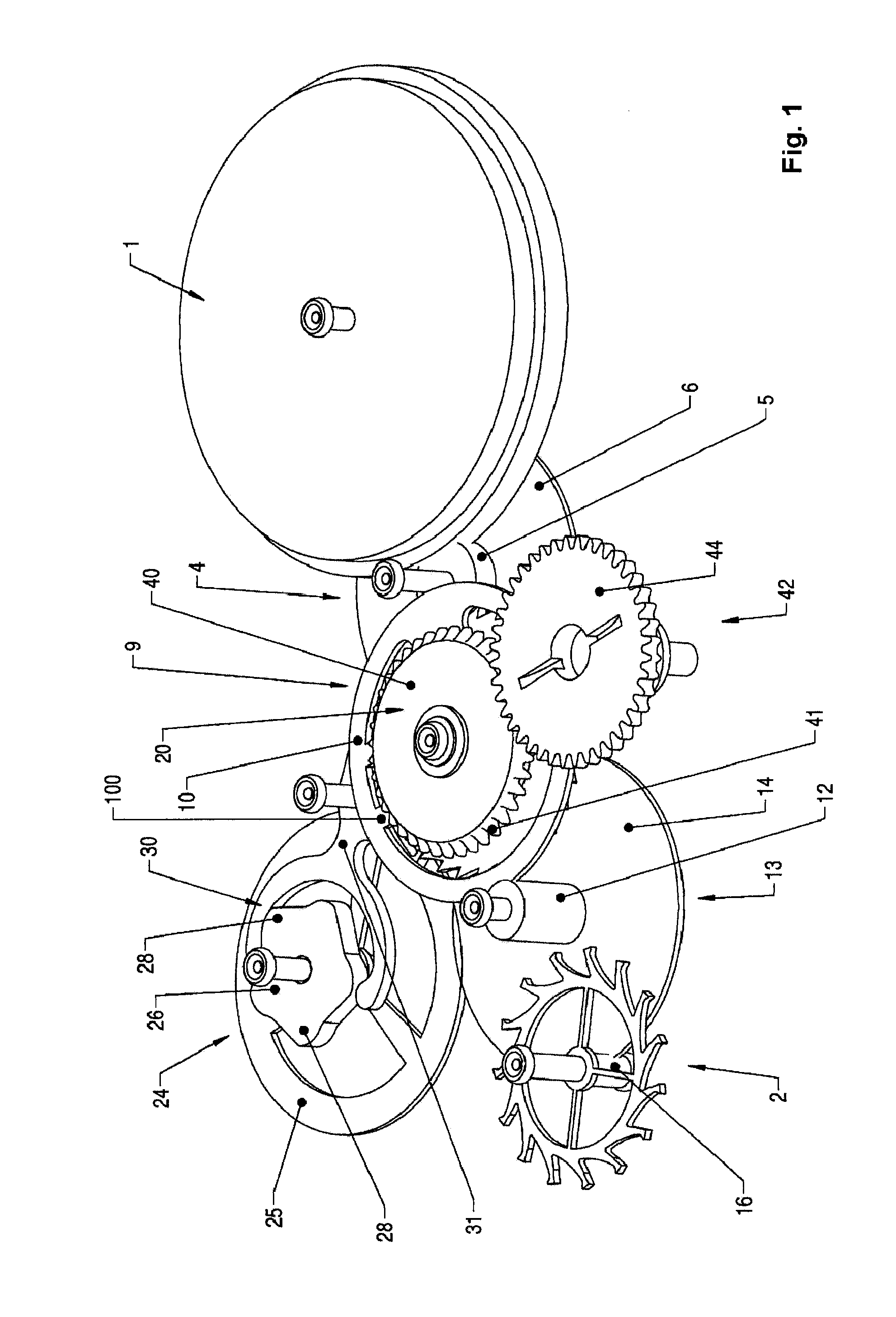 Clock movement containing a constant force device