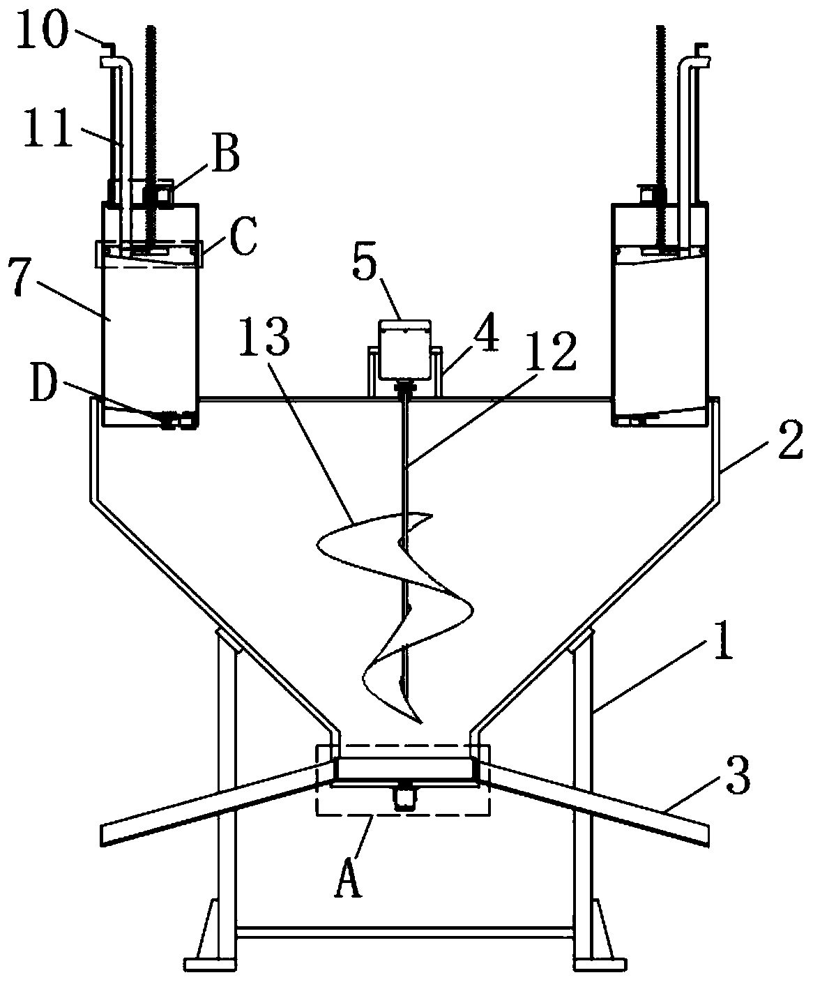 Throwing device capable of achieving automatic proportion-controlled feeding