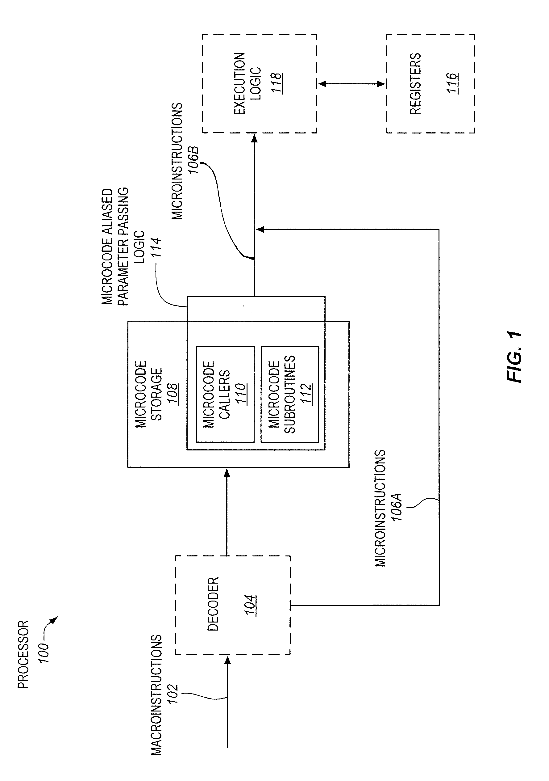 Aliased Parameter Passing Between Microcode Callers and Microcode Subroutines