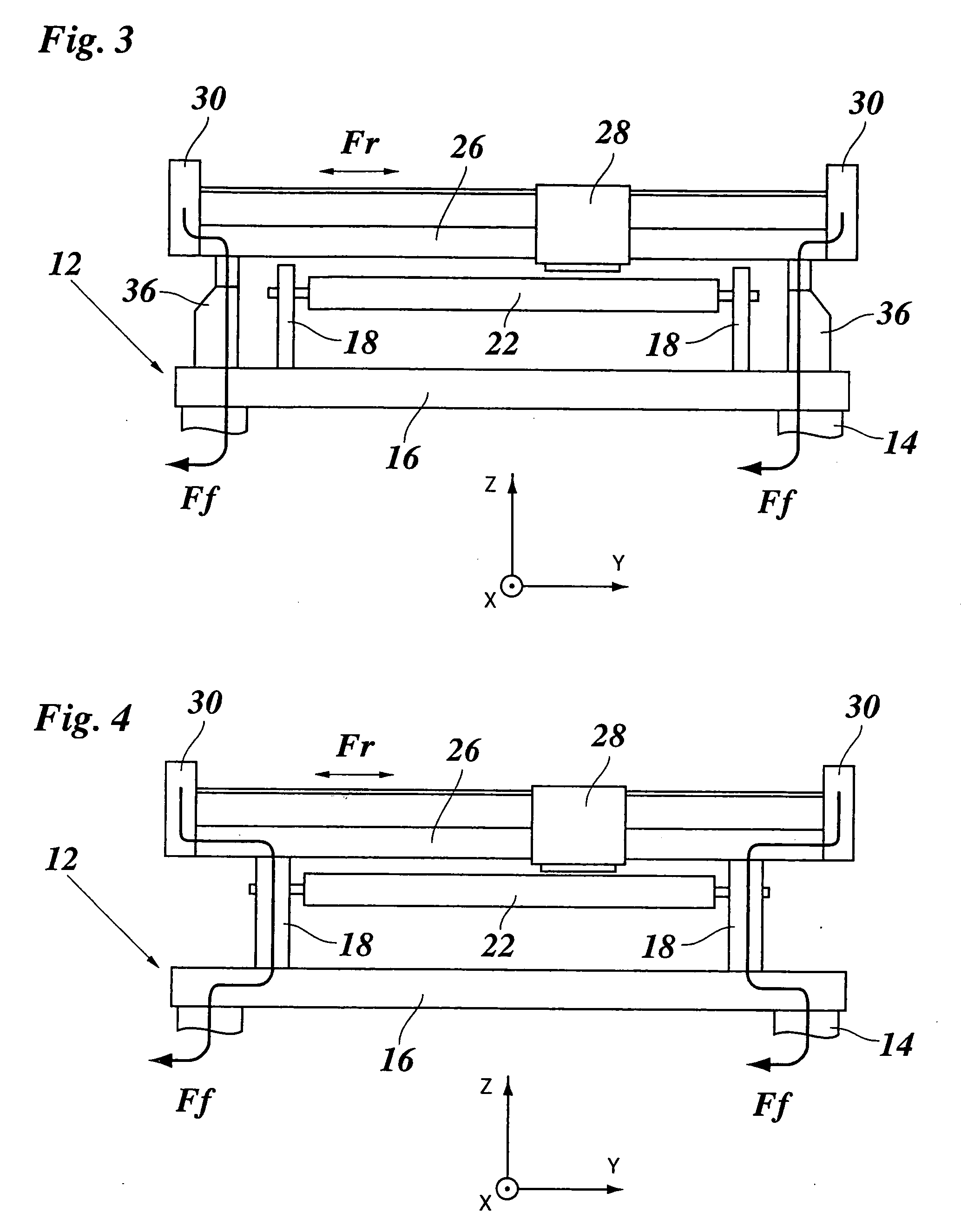 Printer with reciprocating carriage and a two-stage frame structure