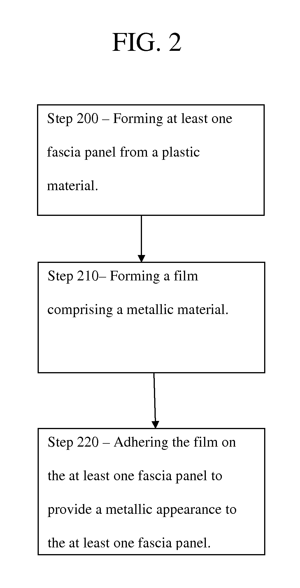 Household appliance including a fascia panel having a metallic film