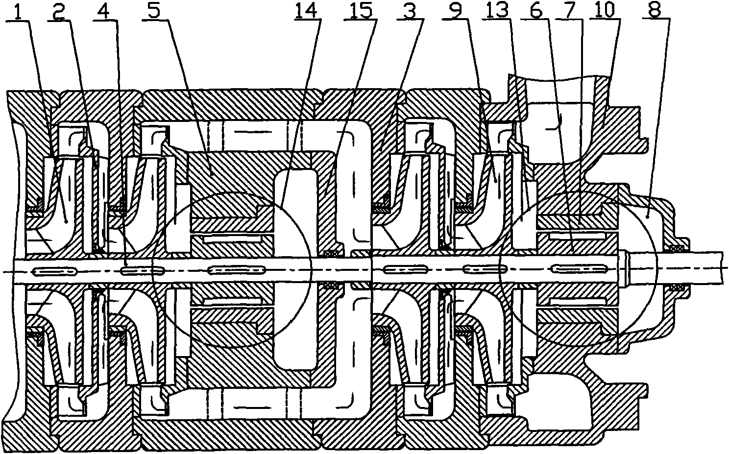 Novel multistage centrifugal pump