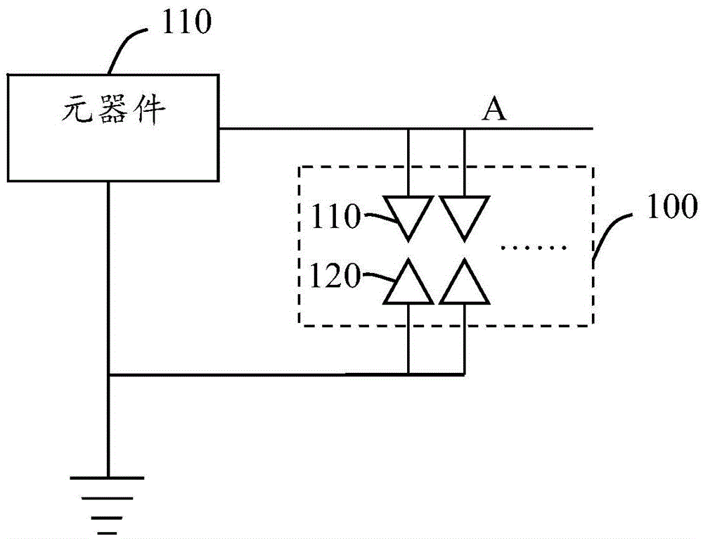 Component based electrostatic protection structure and component packaging structure