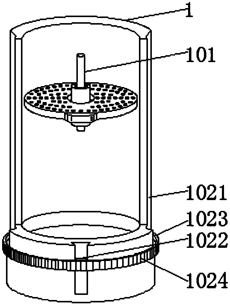 Liquid containing bottle used for unceasingly conducting spraying at multiple angles