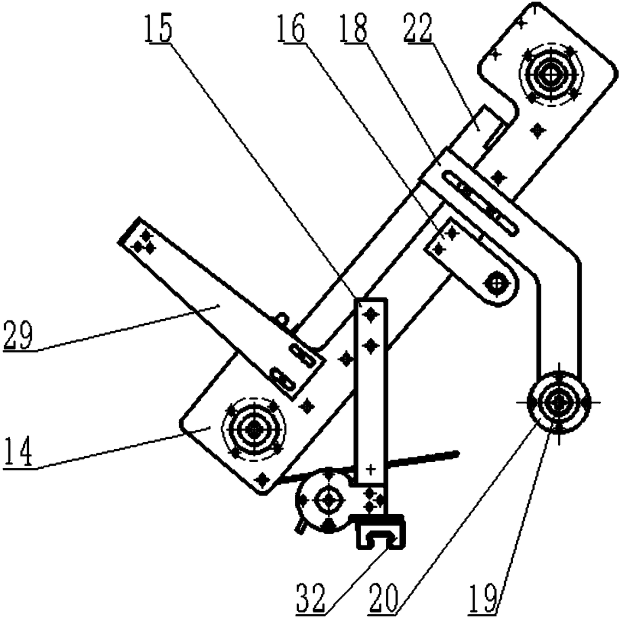 A transplanting machine for rice pot seedlings based on ejection-clamping pot type