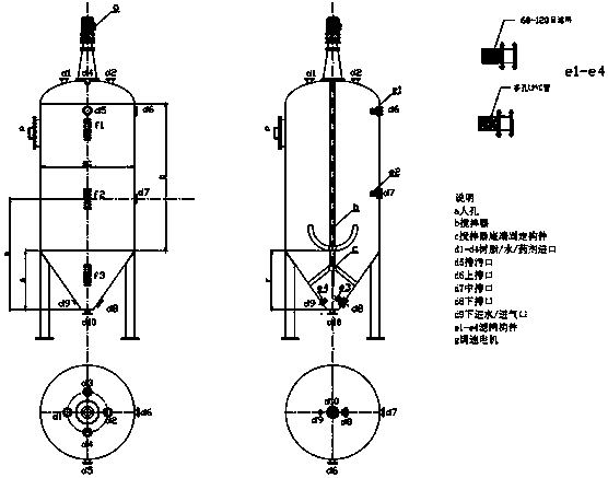 Multifunctional ion exchange resin regeneration cleaning column