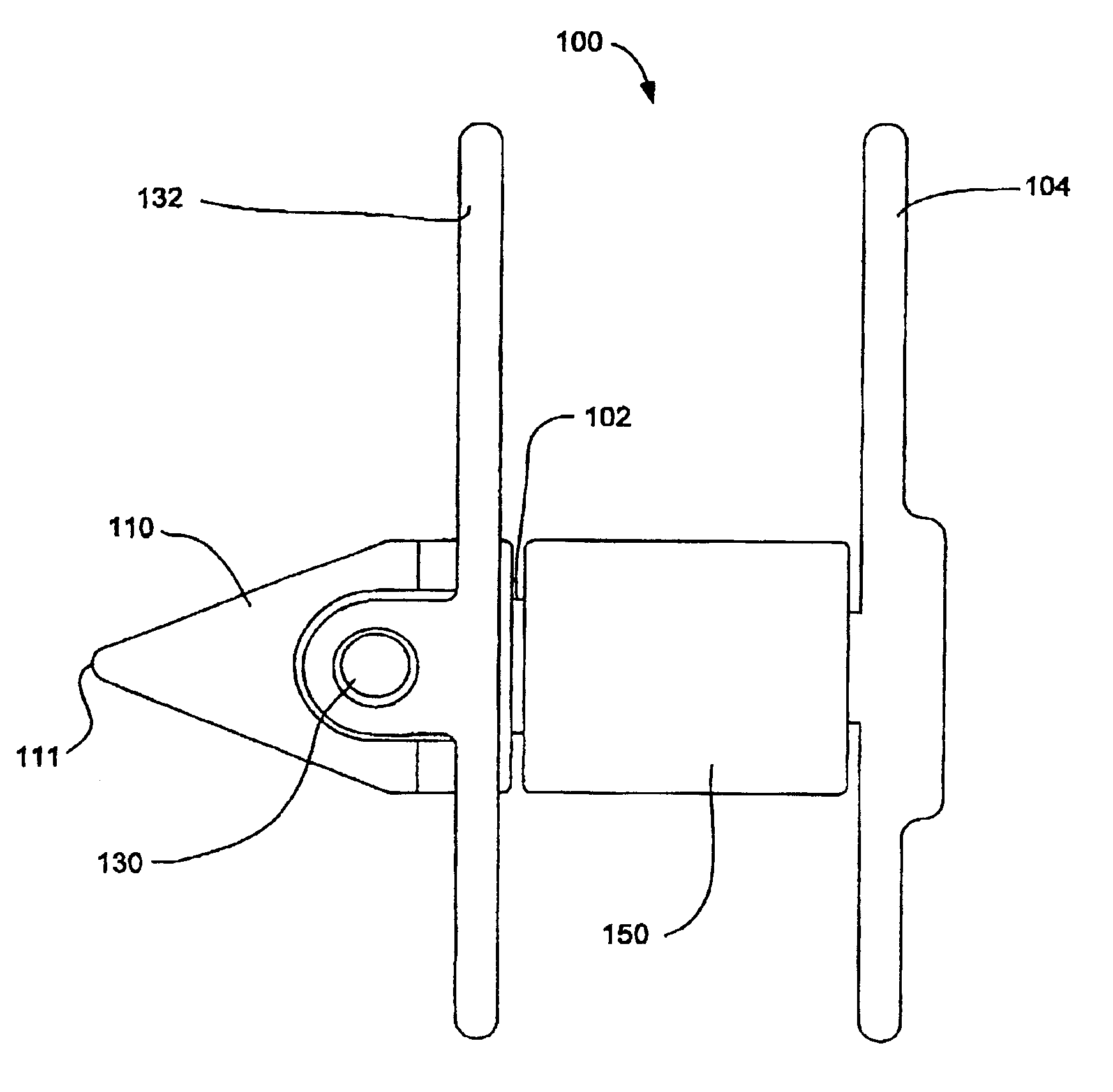 Deflectable spacer for use as an interspinous process implant and method