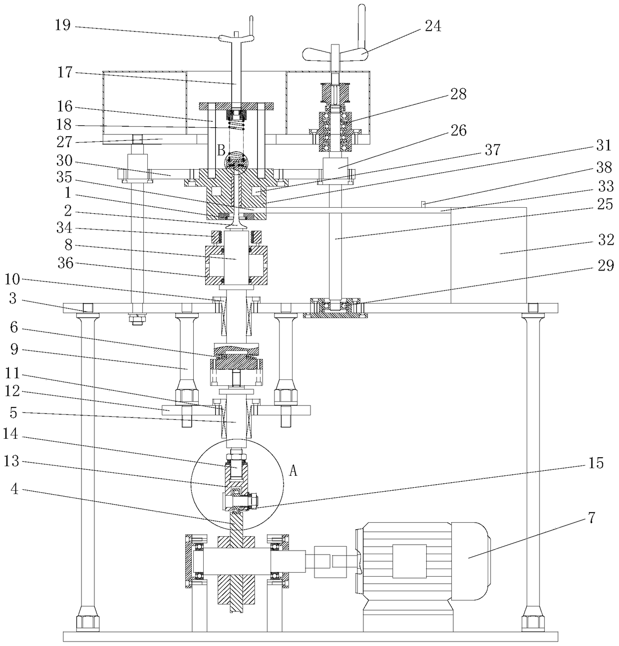 A valve high temperature fatigue testing machine