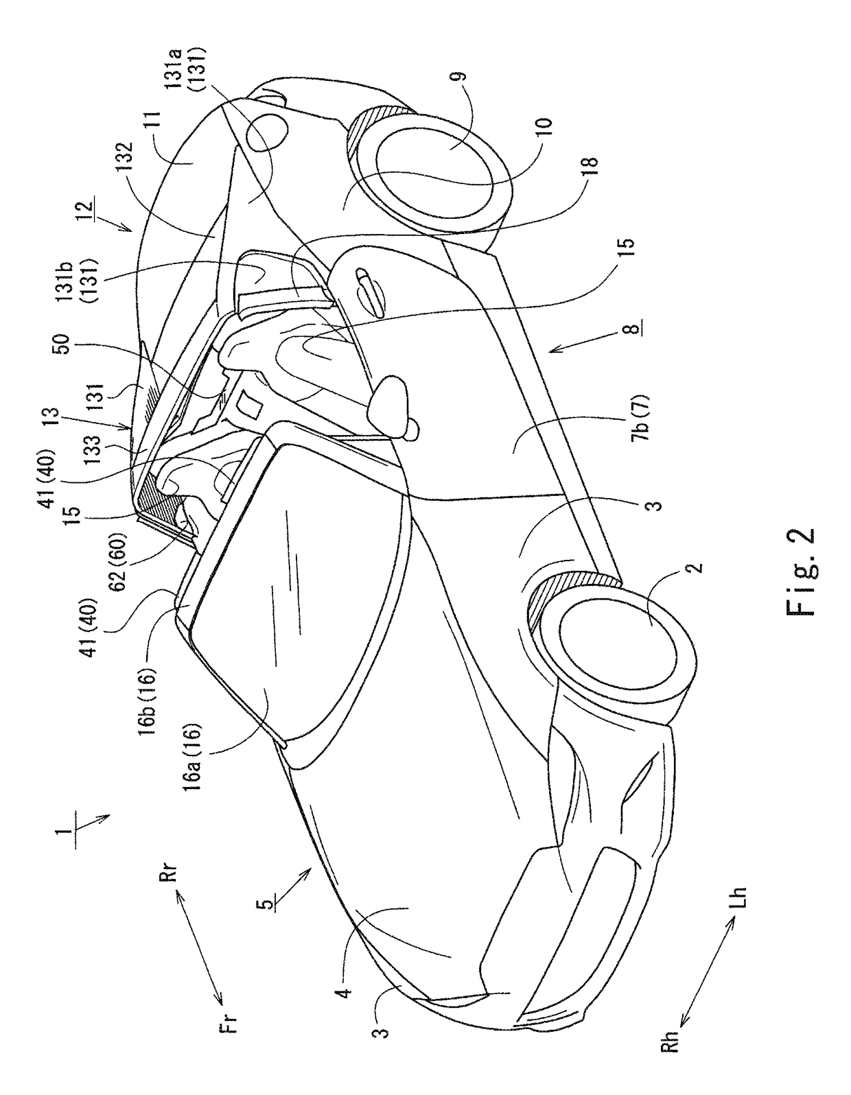 Trim structure of vehicle