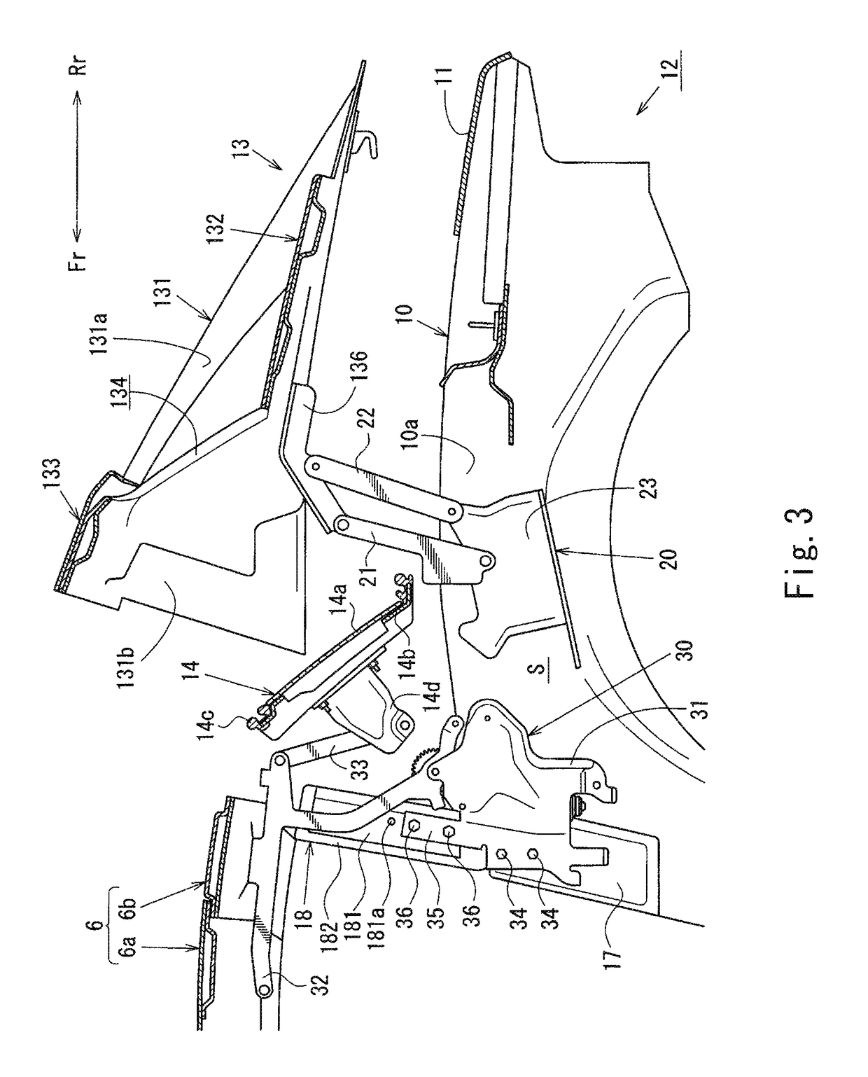 Trim structure of vehicle