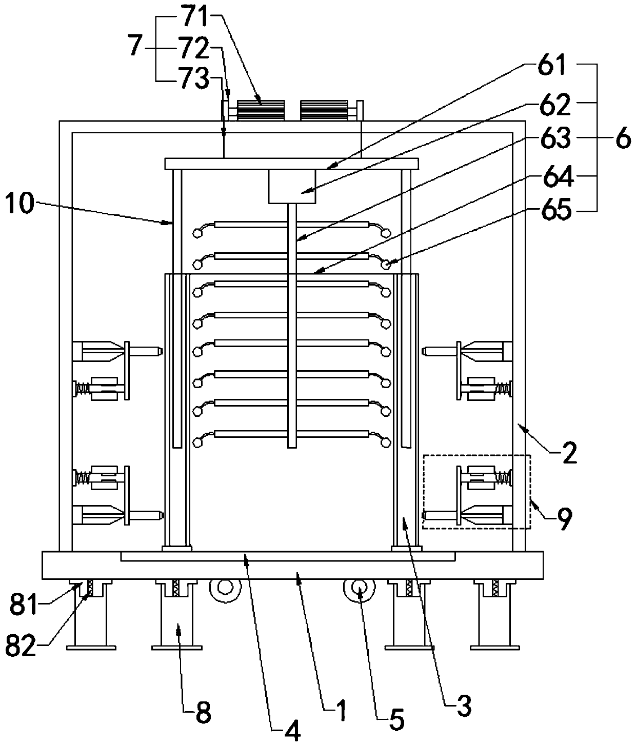 Vertical vibration forming process and forming device for reinforced concrete pipe