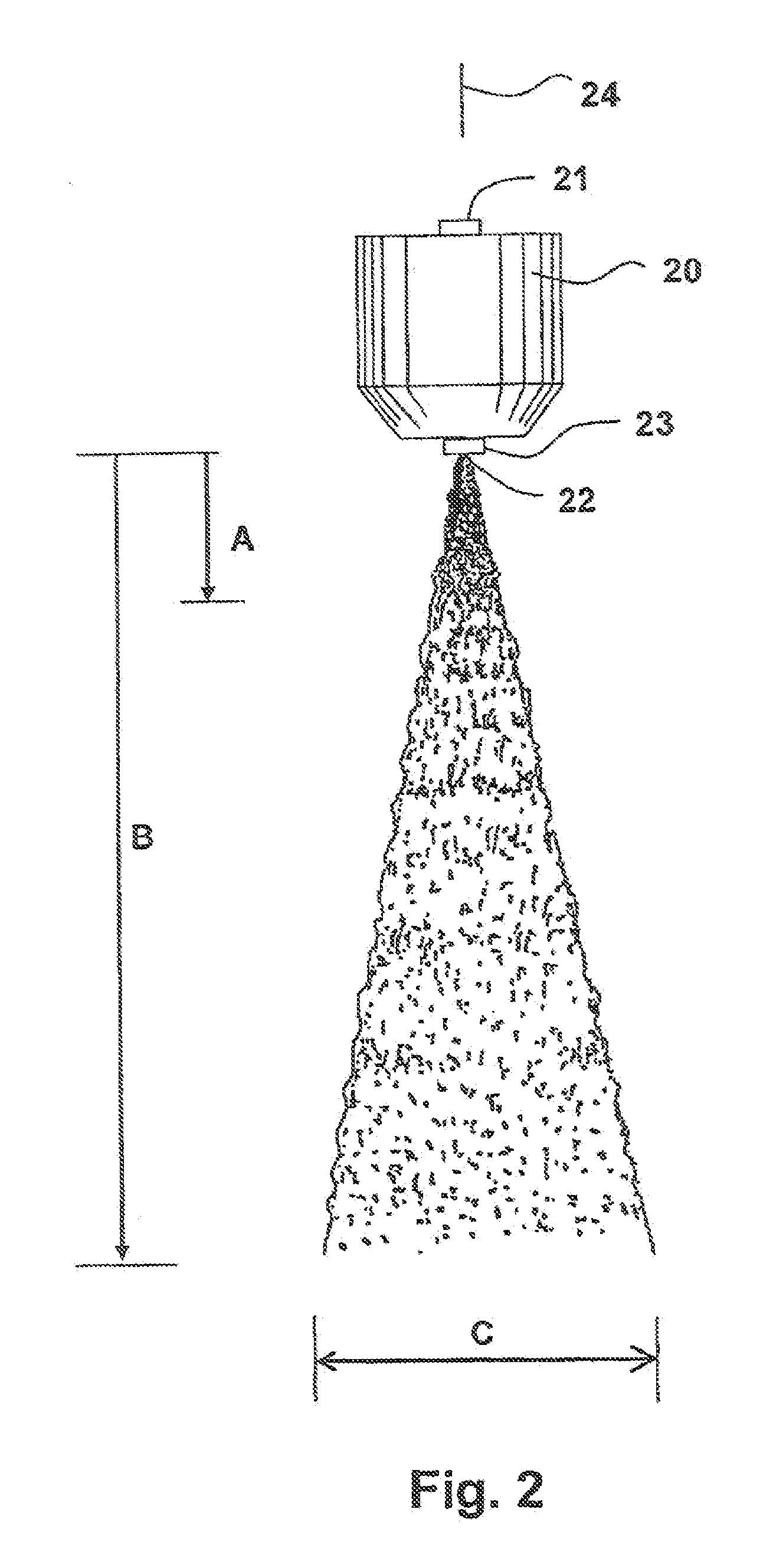 Nozzle and method for washing gas turbine compressors