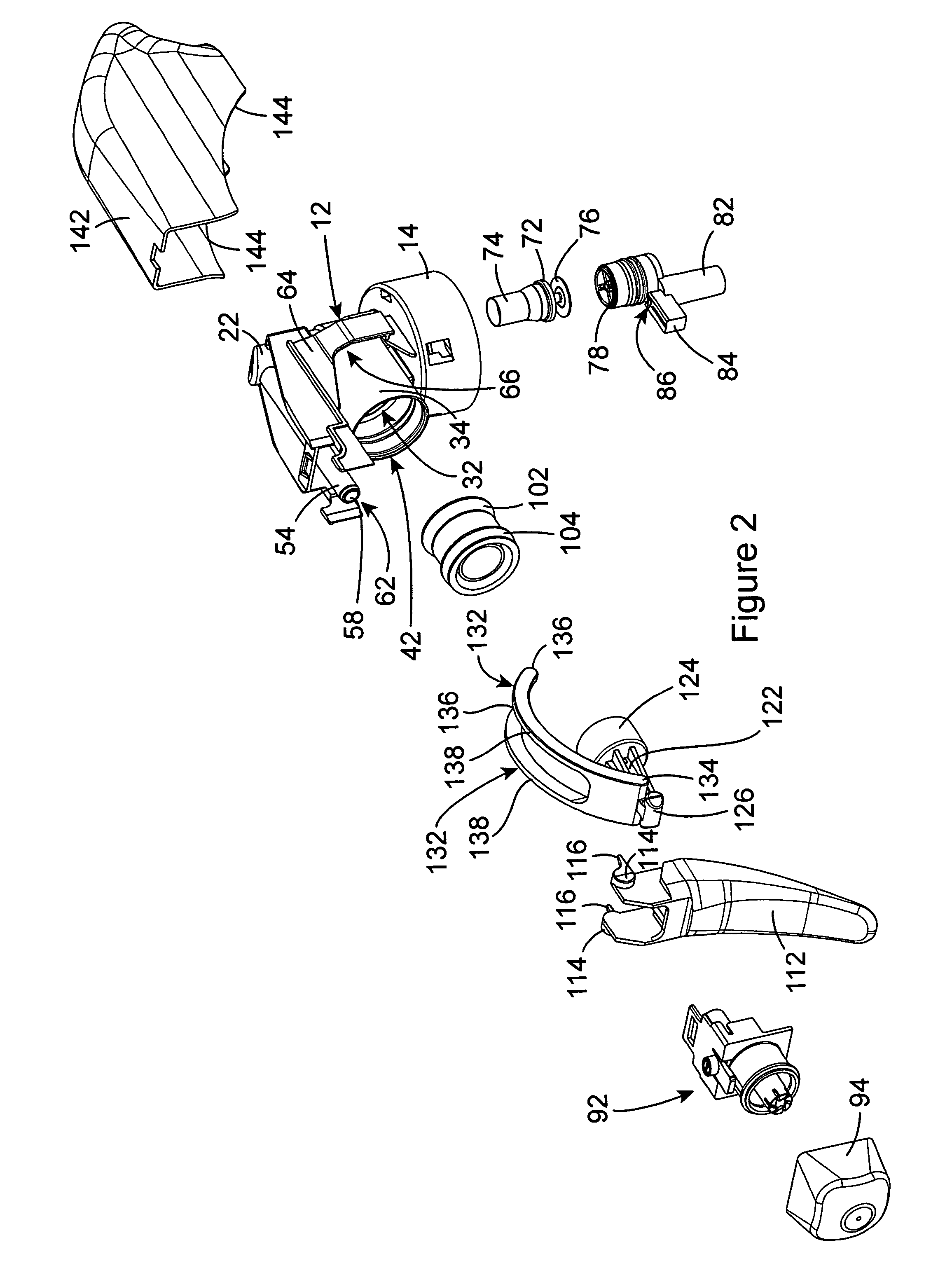 Trigger sprayer with integral piston rod and bowed spring