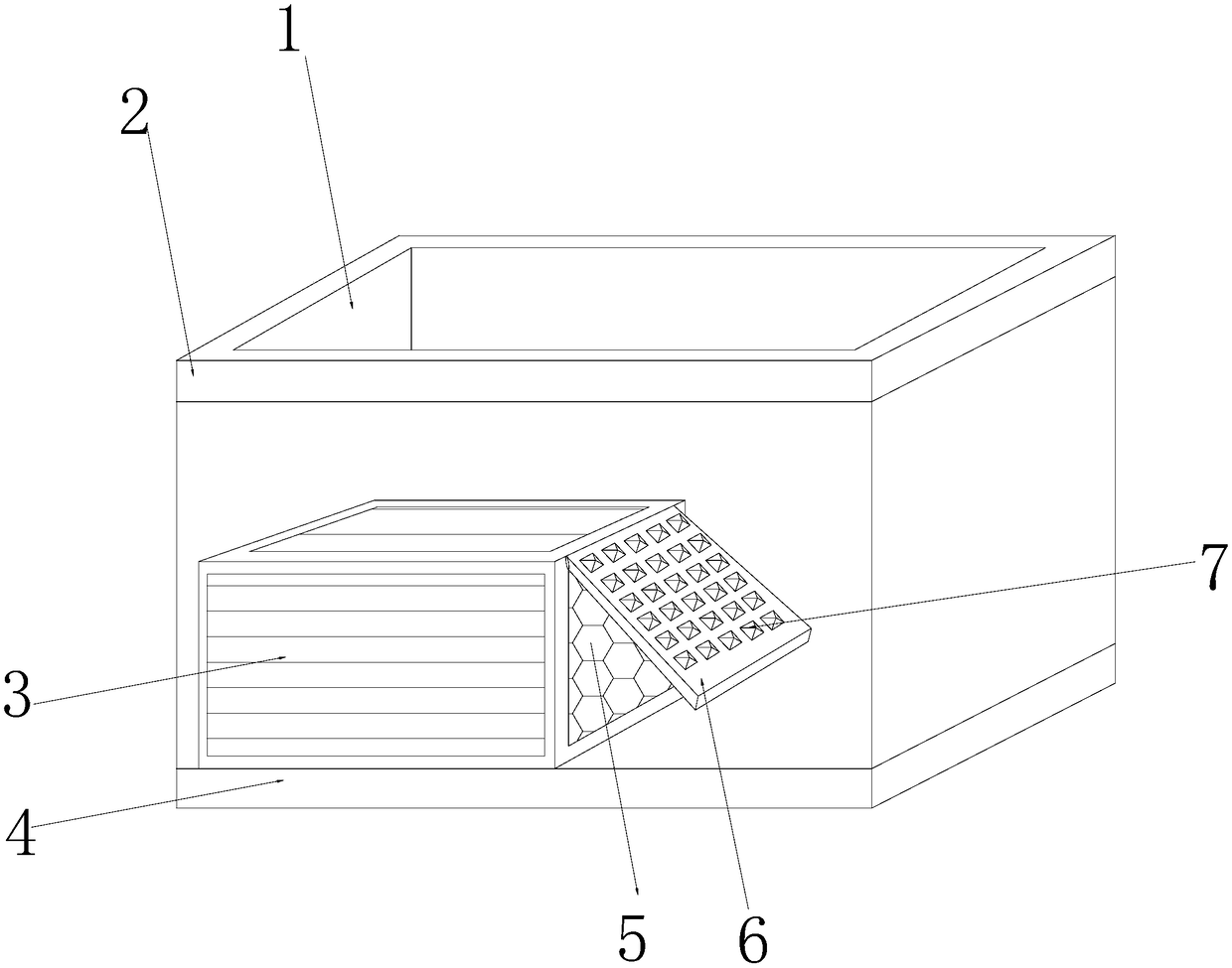 Finless eel breeding pond combined with hive-type finless eel nest for wiping and nursing conical heads and gills