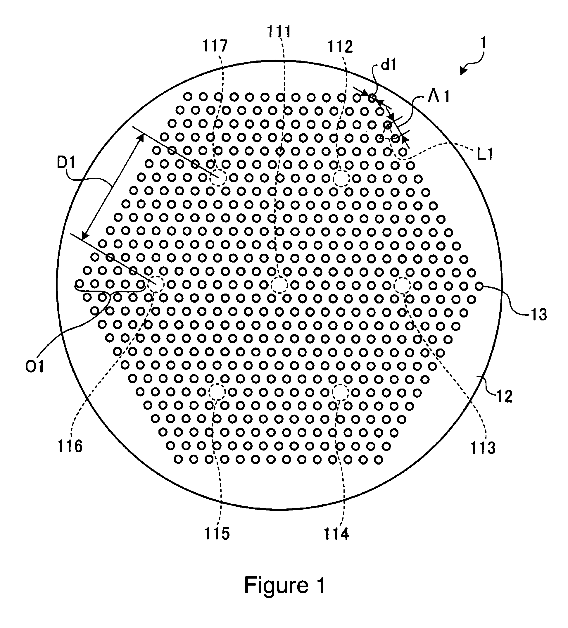 Multi-core holey fiber and optical transmission system