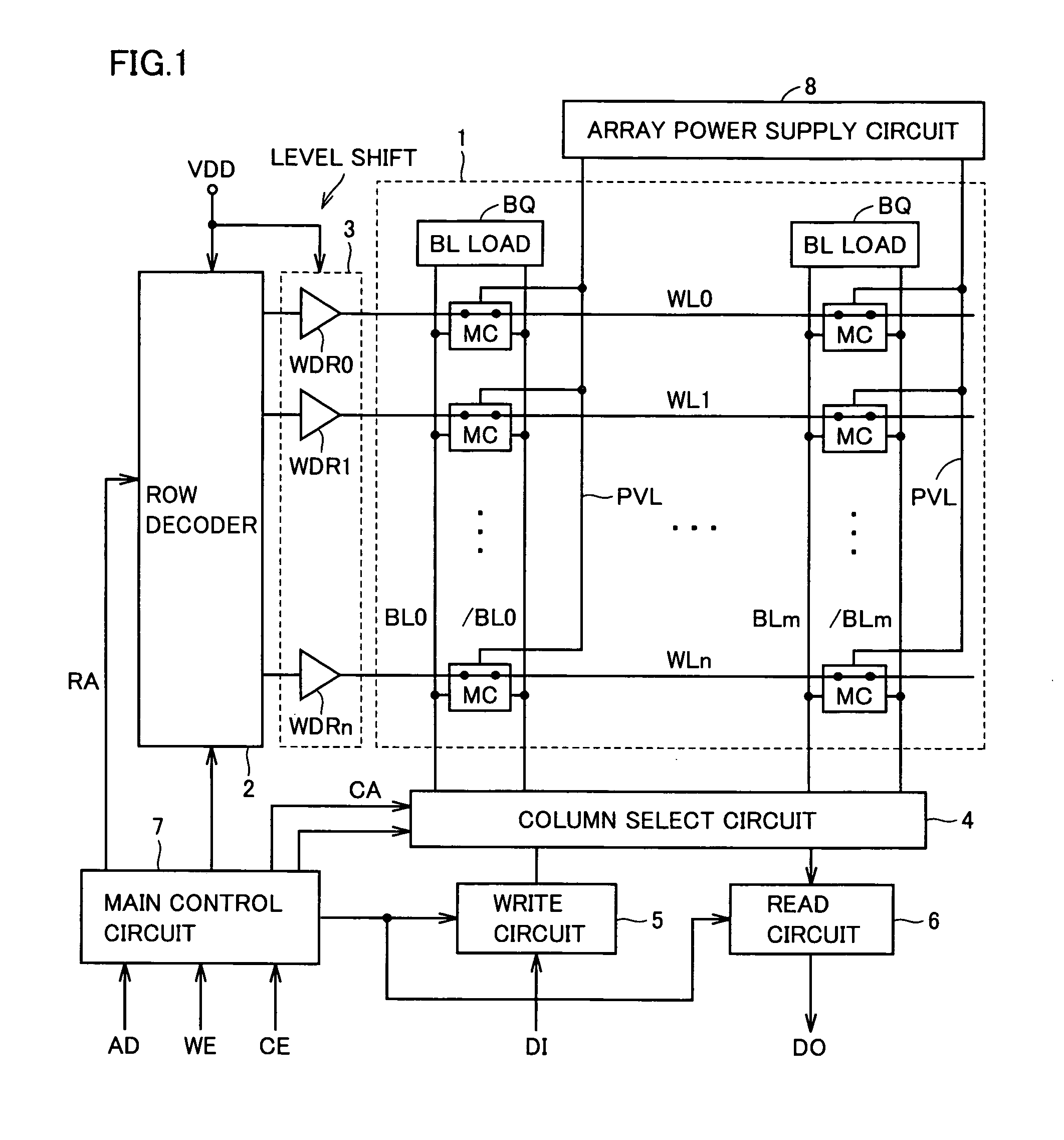 Semiconductor memory device with adjustable selected work line potential under low voltage condition
