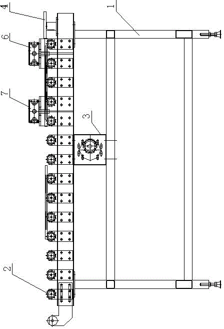 Multi-station automatic positioning device for oven material conveying