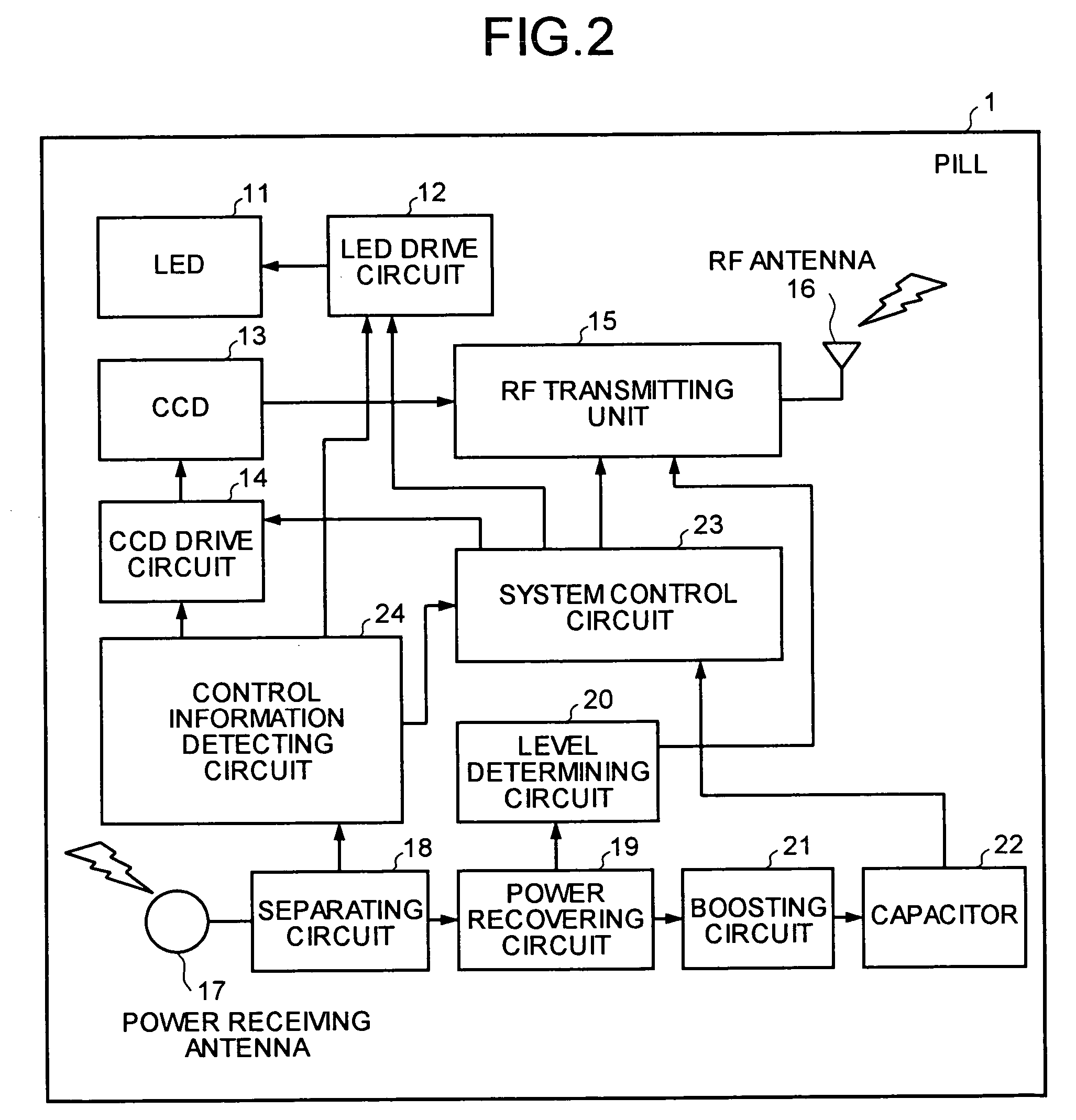 Wireless in-vivo information acquiring system and body-insertable device