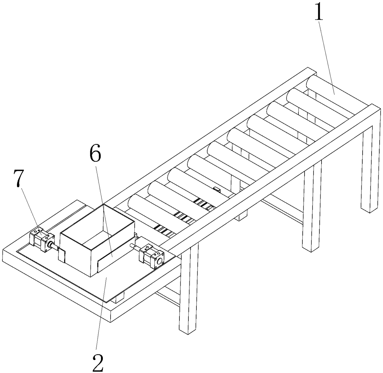 Transportation device with carton positioning and pushing-out functions