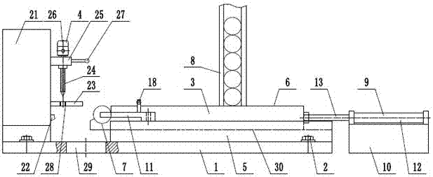 Cylindrical workpiece drilling device