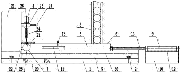 Cylindrical workpiece drilling device