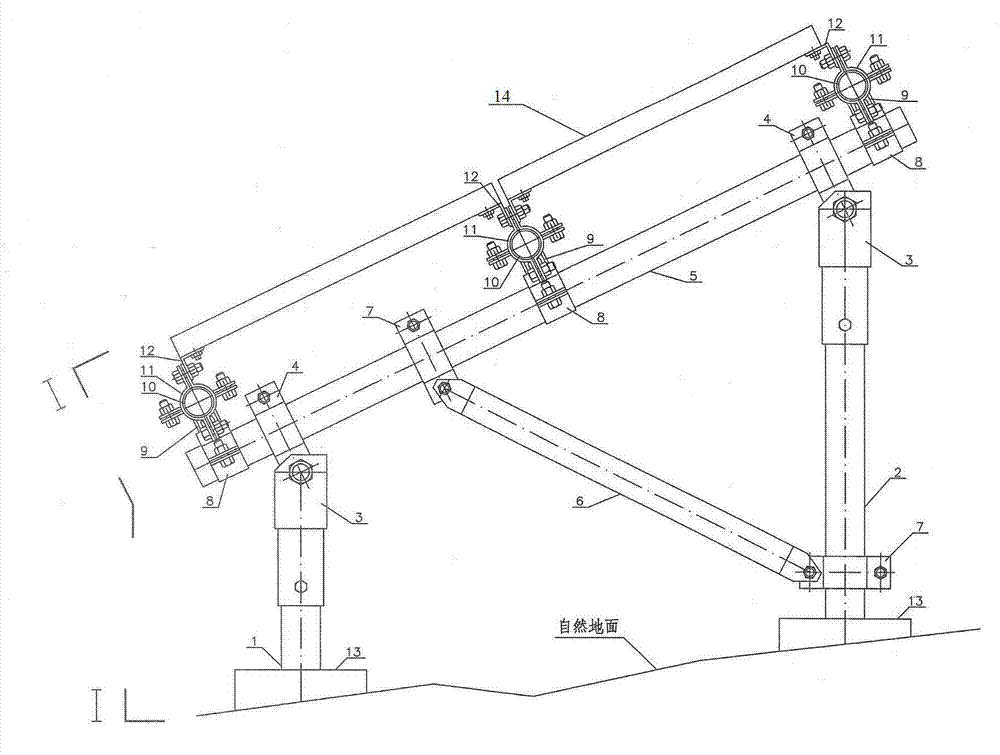 An adjustable mounting bracket for solar battery modules