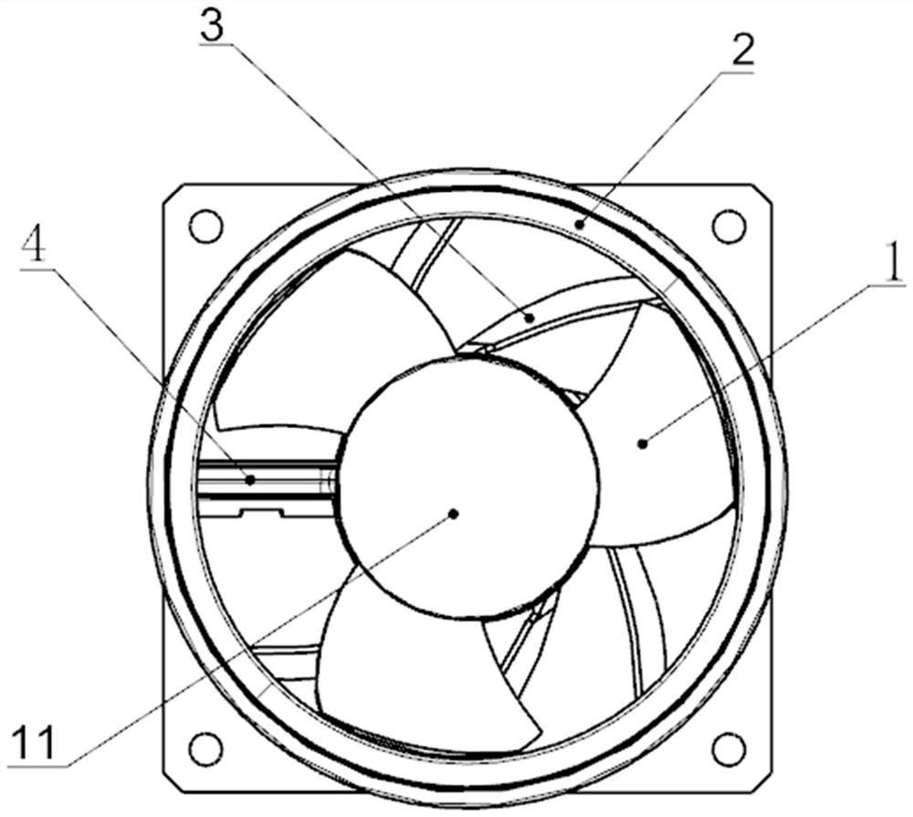Air-cooled heat-dissipation axial flow cooling fan for electronic equipment