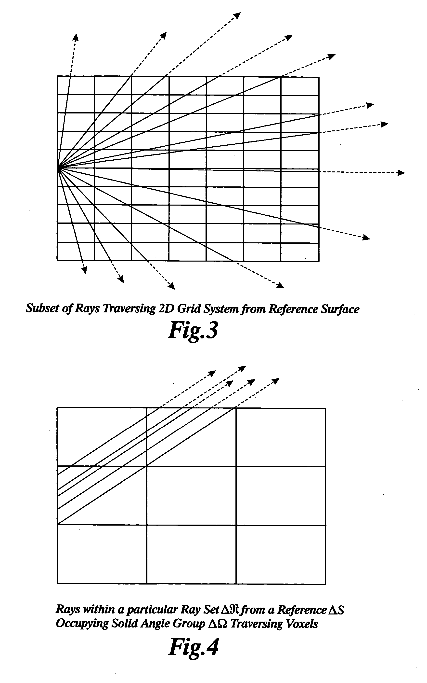 Computation of radiating particle and wave distributions using a generalized discrete field constructed from representative ray sets