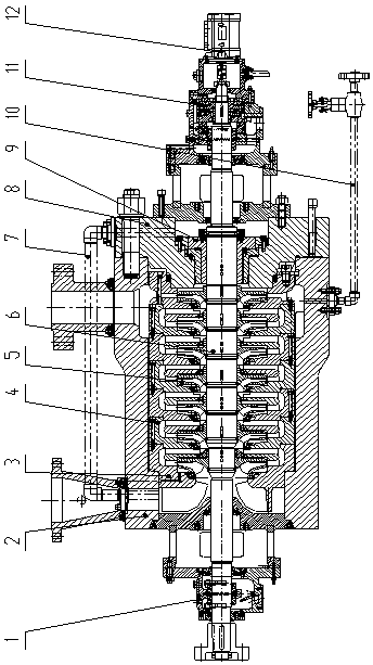 Double-cylinder sectional type horizontal multilevel centrifugal pump