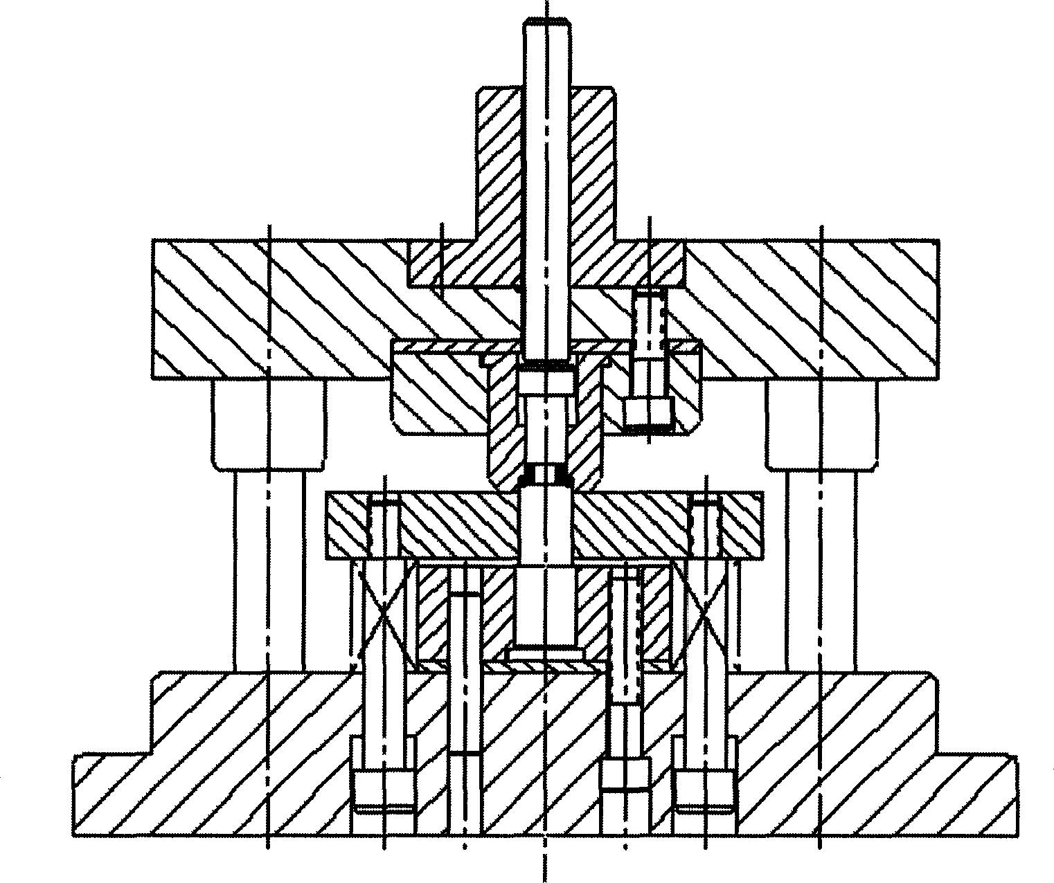 Process for forming external welding leg square nut by multiple work position cold headers from coiled round wire