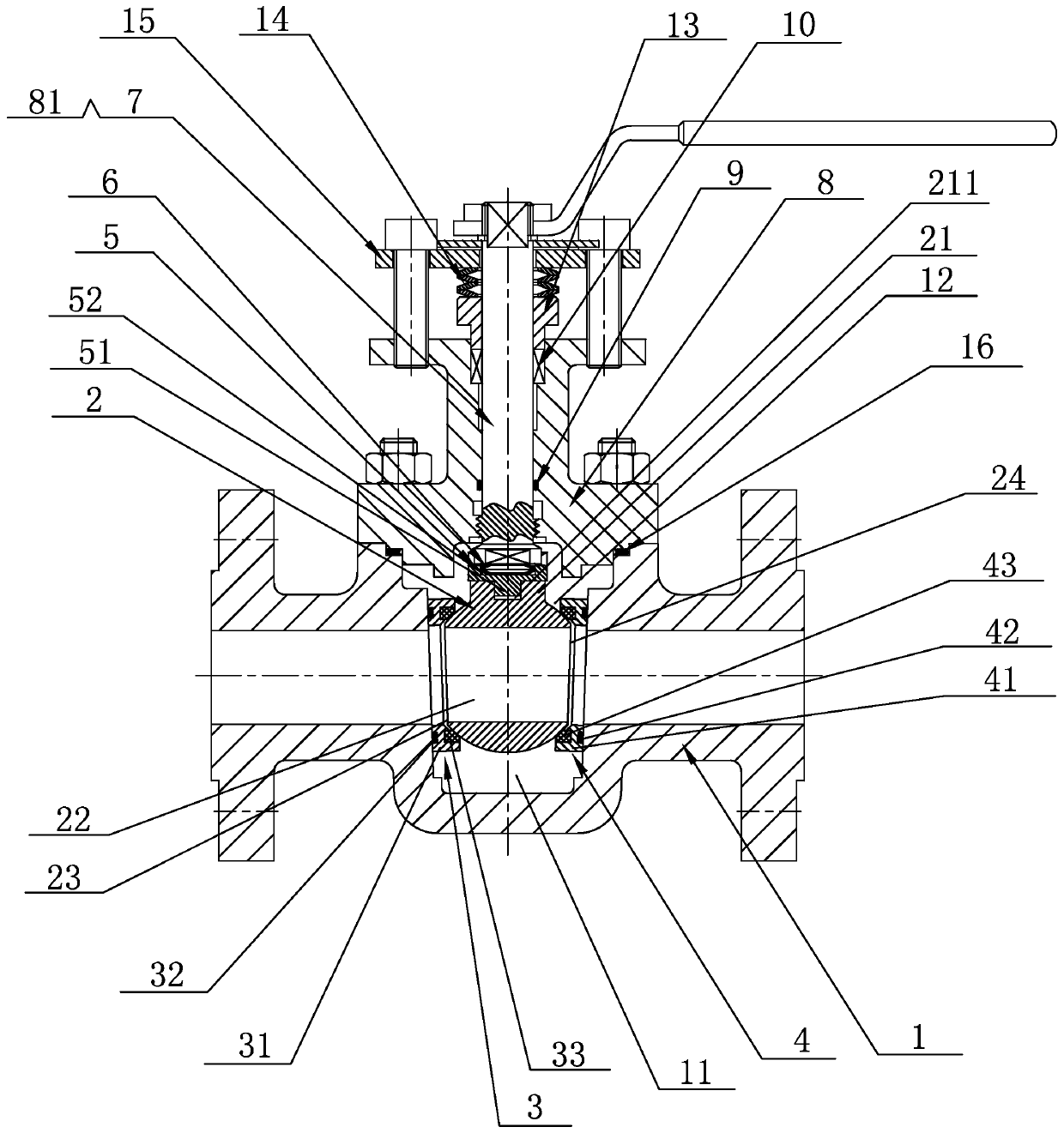 High-safety die forging ball valve