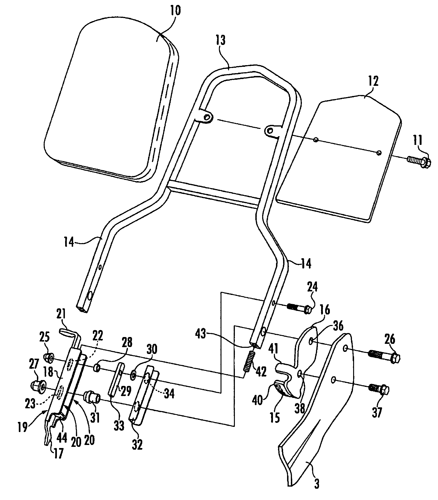 Backrest assembly for motorcycle