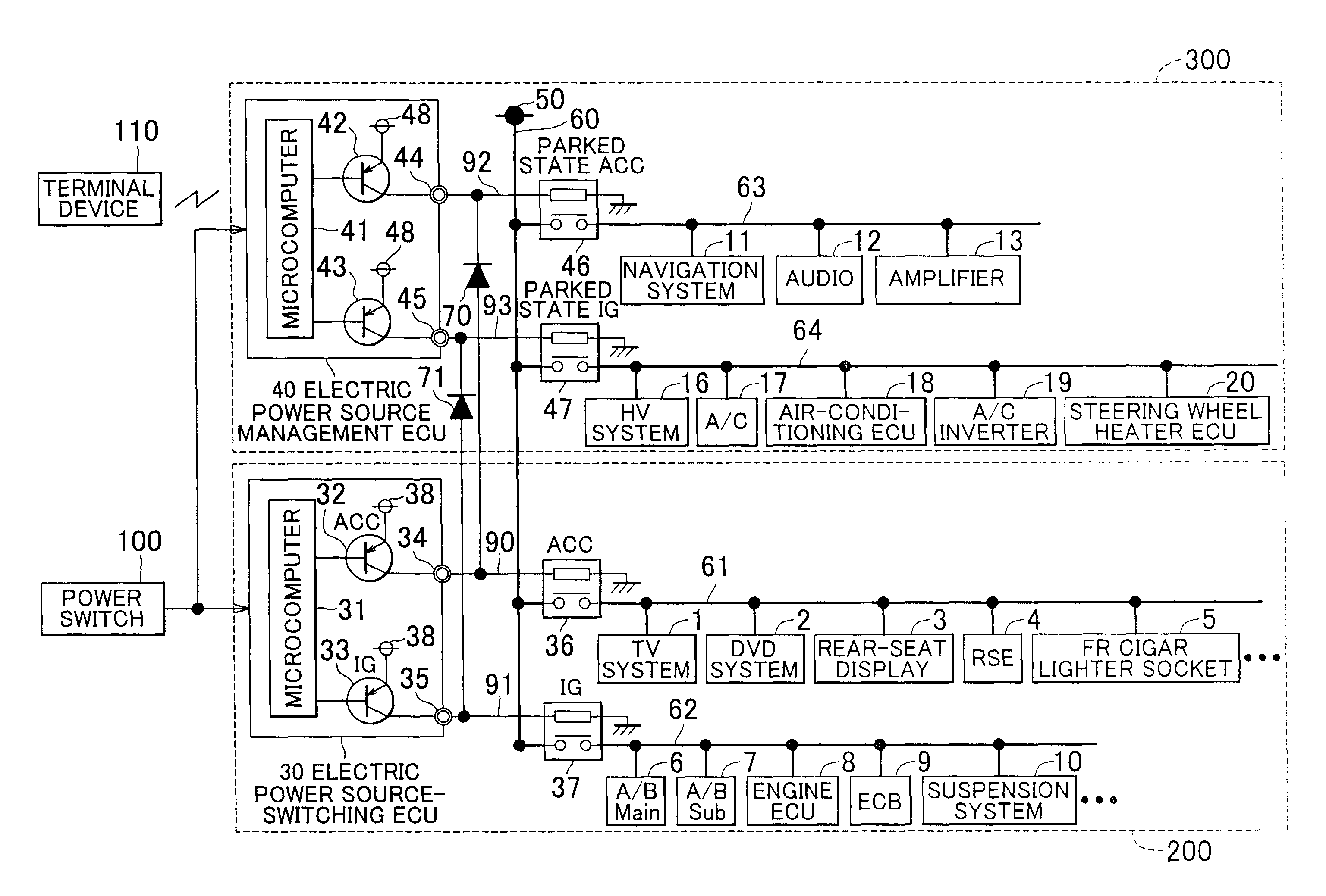 Vehicular electric power source controller