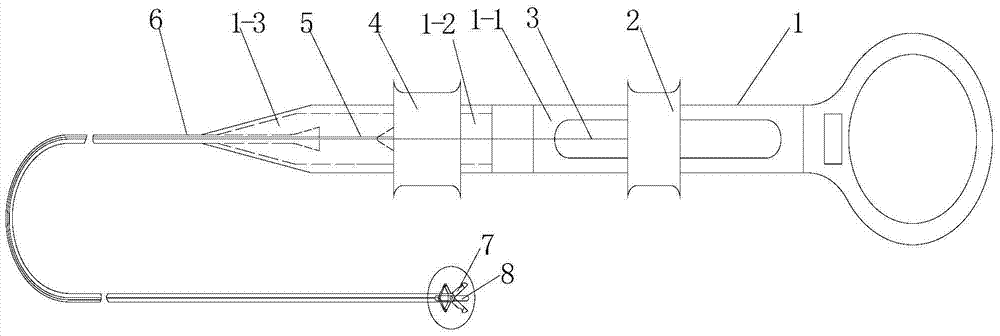 A biopsy forceps with a measuring piece