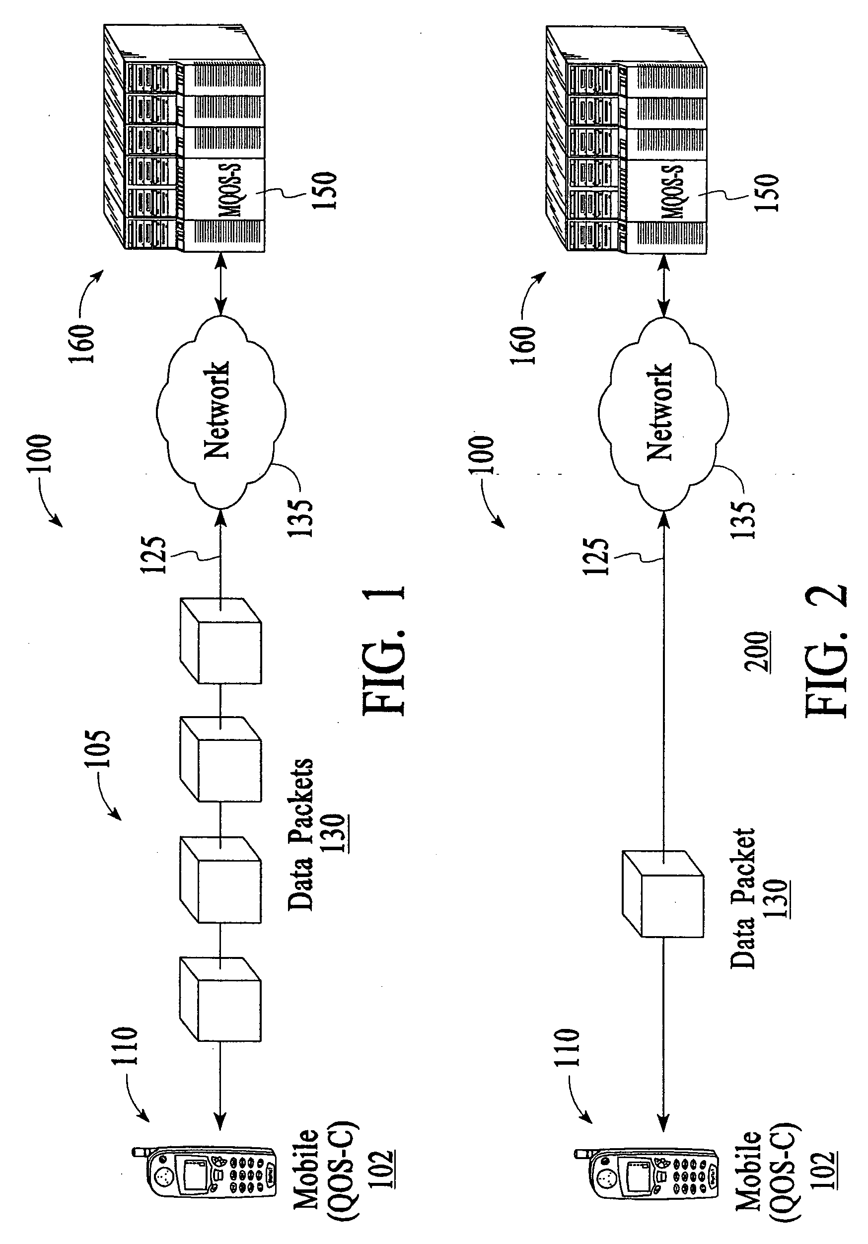 Method and system for processing quality of service (QOS) performance levels for wireless devices