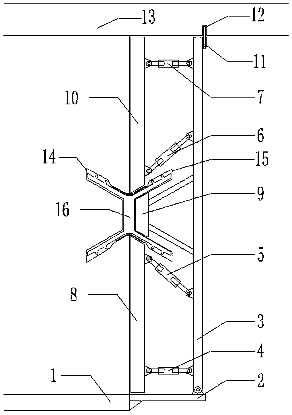 Positioning device for mounting tunnel two-lining butterfly waterstop