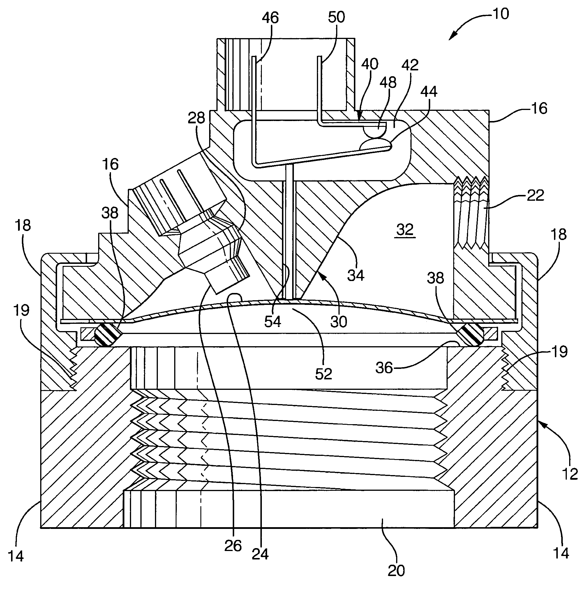 Blowoff valve assembly with integrated pressure switch