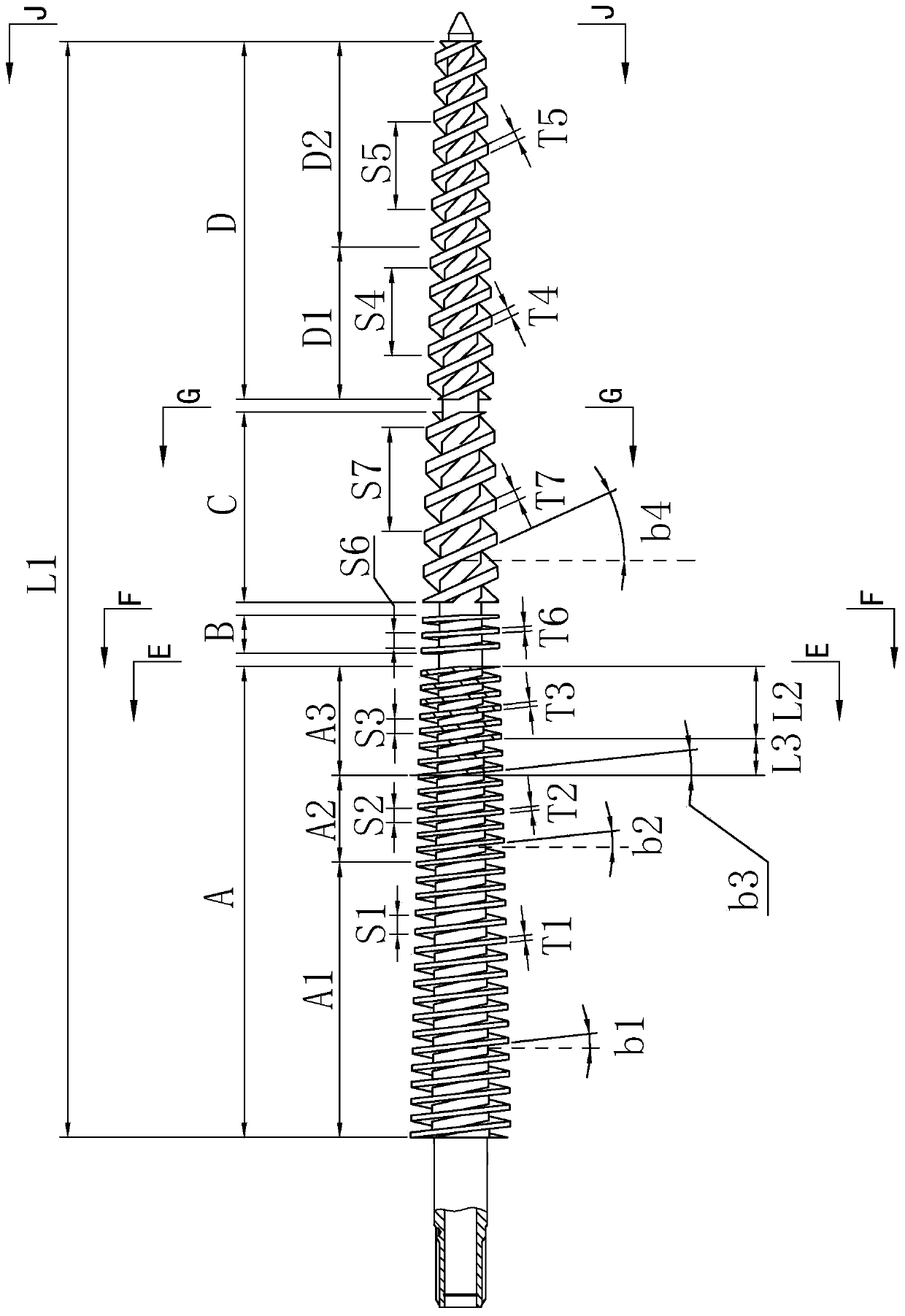 Cone-shaped screw