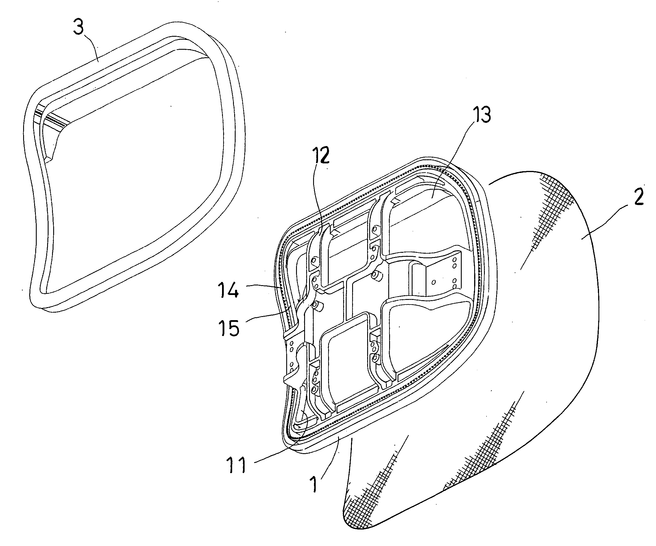 Structure of a mesh supporting frame of a mesh chair and assembly of the mesh chair