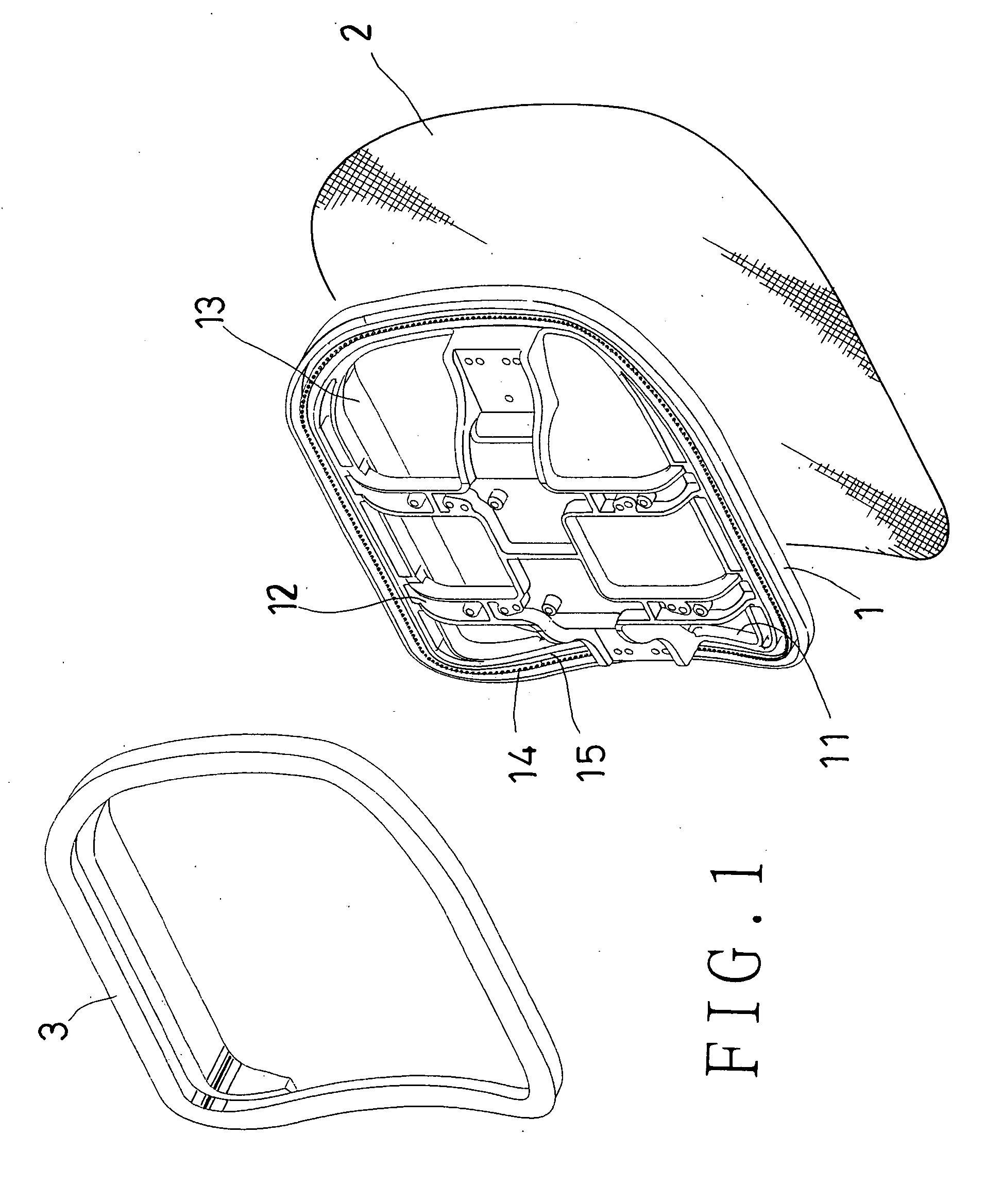 Structure of a mesh supporting frame of a mesh chair and assembly of the mesh chair