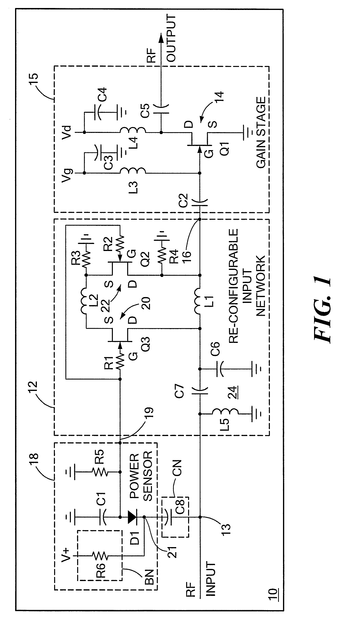 Input circuitry for transistor power amplifier and method for designing such circuitry