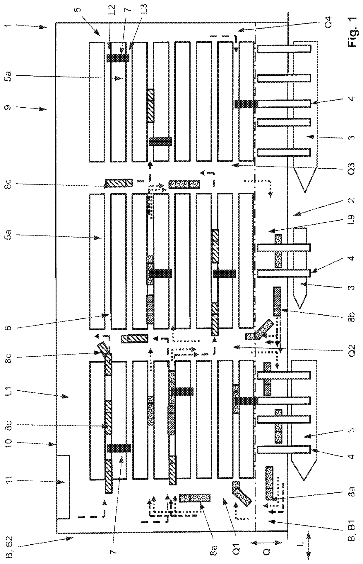 System for transporting containers using automated and manually driven heavy goods vehicles