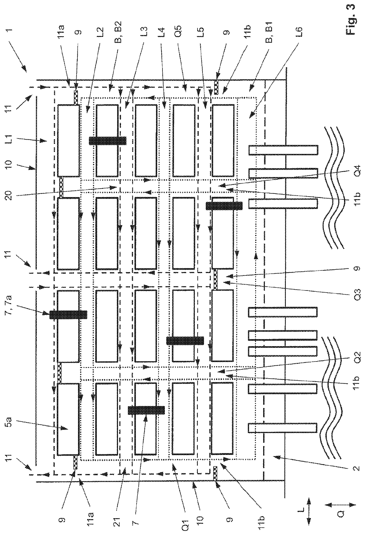 System for transporting containers using automated and manually driven heavy goods vehicles