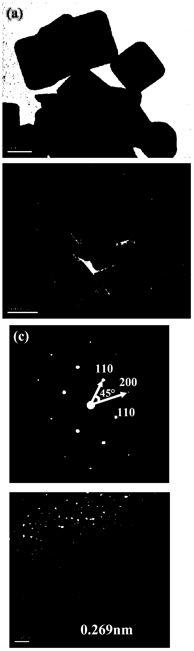 Preparation method of {001} crystal surface-exposed BioBr square nanosheet