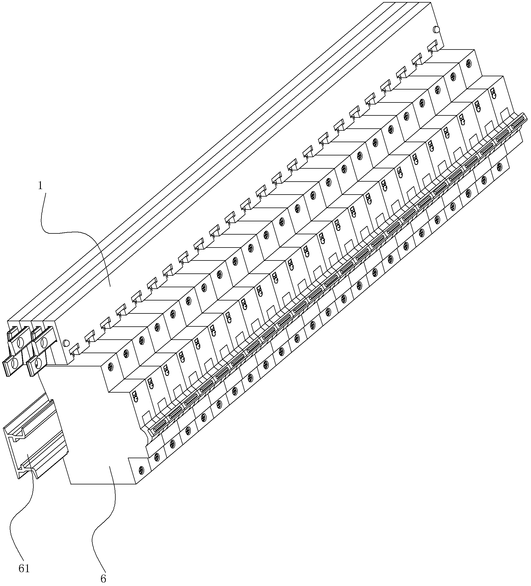 Combined-type current distribution device