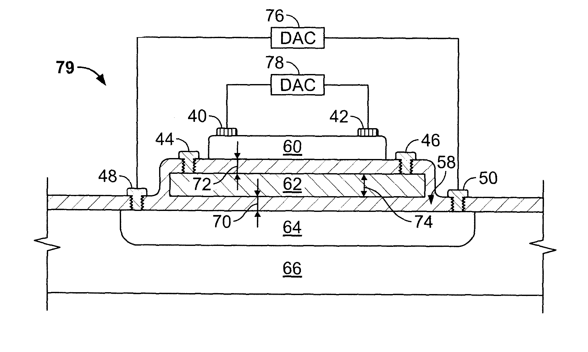 Electrically adjustable resistor